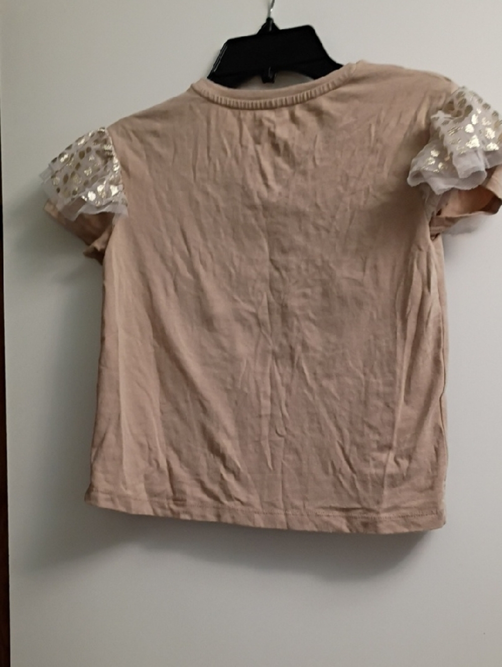 Hello Kitty Cream Short Sleeve Tee with Sequin Puff Sleeves - Picture 5 of 5
